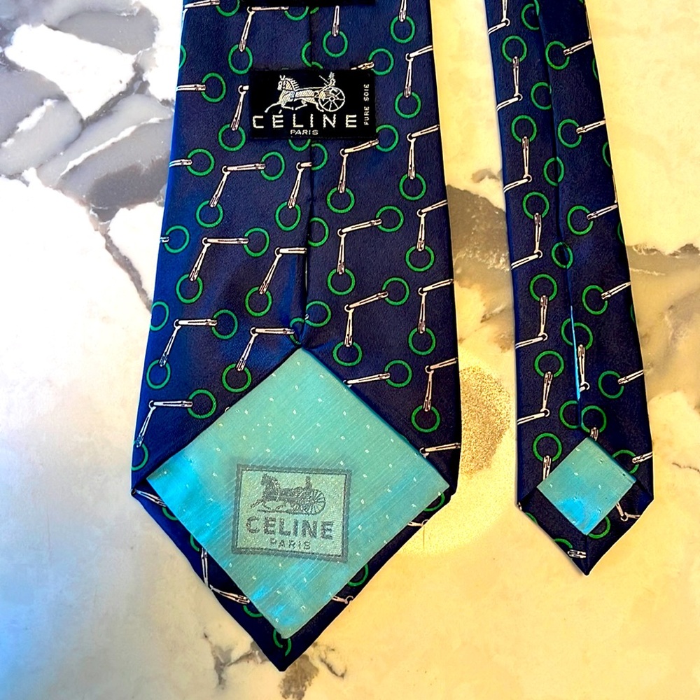 CELINE tie with horse bridal designer